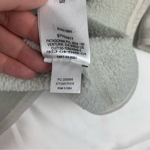 Patagonia women's medium better sweater off white cream 1/4 zip pullover outdoor - Picture 9 of 9